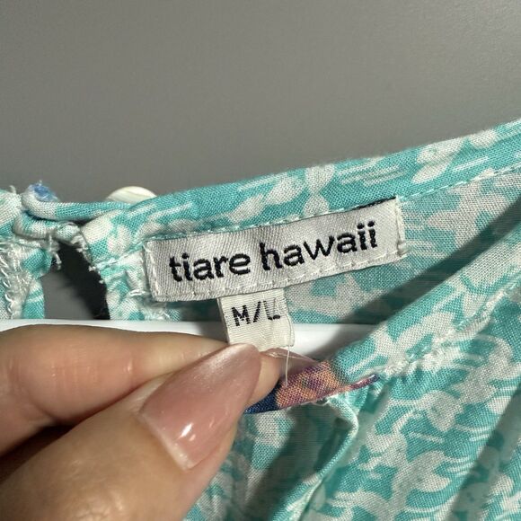 Tiare Hawaii Women Flowy Short Sleeve Romper M/L Multicolor Vacation Beachy - Picture 5 of 6